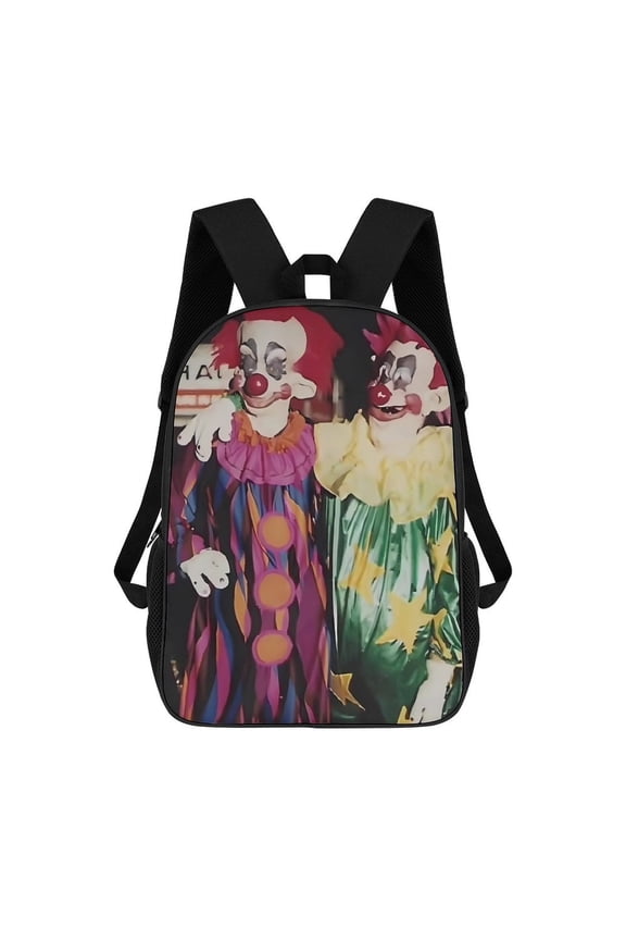 Killer Klowns from Outer Space Clown Backpack, Adjustable Shoulder Straps School Bookbag, Lightweight Durable Travel Back Pack 17 Inches
