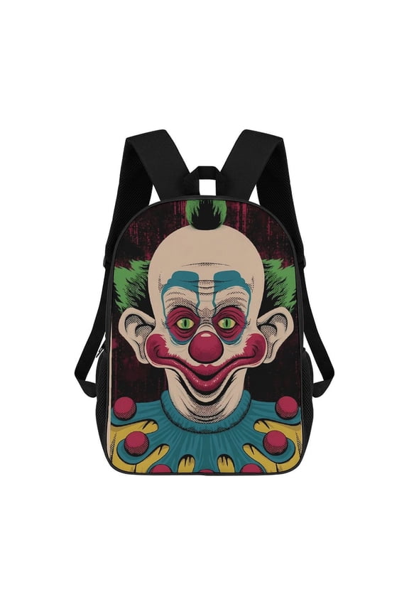 Killer Klowns from Outer Space Clown Backpack, Adjustable Shoulder Straps School Bookbag, Lightweight Durable Travel Back Pack 17 Inches