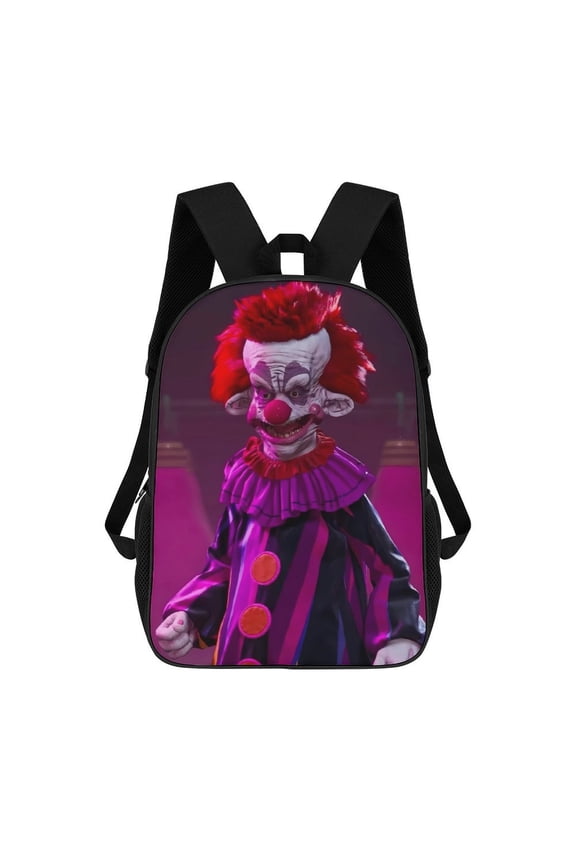 Killer Klowns from Outer Space Clown Backpack Middle Bookbag Laptop Lightweight Durable Bookbag Travel Back Pack for Women Men Teens 17 Inches