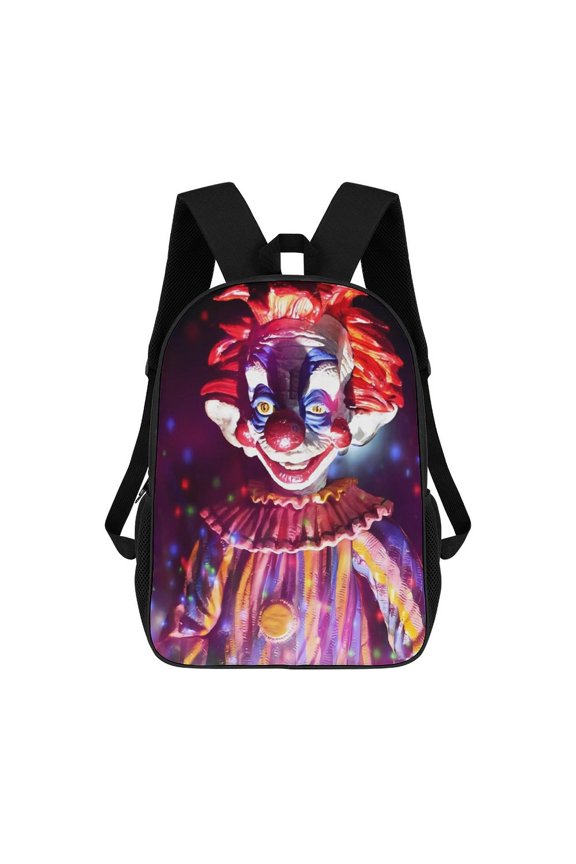 Killer Klowns from Outer Space Clown Backpack Middle Bookbag Laptop Lightweight Durable Bookbag Travel Back Pack for Women Men Teens 17 Inches