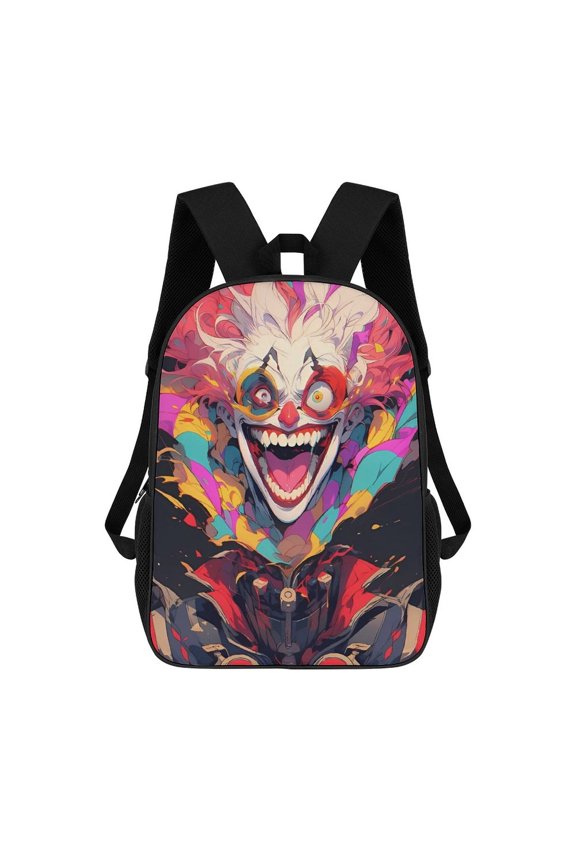 Killer Klowns from Outer Space Clown Backpack, Adjustable Shoulder Straps School Bookbag, Lightweight Durable Travel Back Pack 17 Inches
