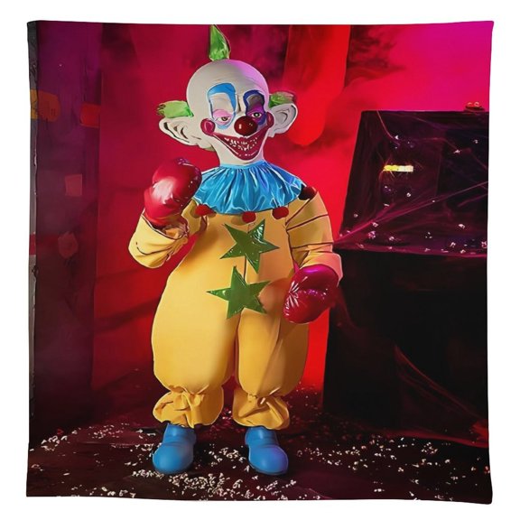 Killer Klowns from Outer Space Clown Tablecloth, Washable Reusable Rectangular Tablecloth Table Cover for Birthday Celebrations And Events, Birthday Party Decorations 55"x55"