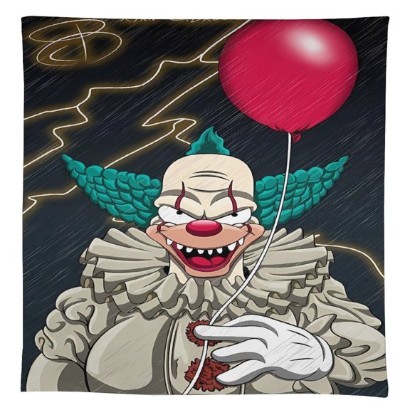 Killer Klowns from Outer Space Clown Tablecloth, Washable Reusable Rectangular Tablecloth Table Cover for Birthday Celebrations And Events, Birthday Party Decorations 55"x55"