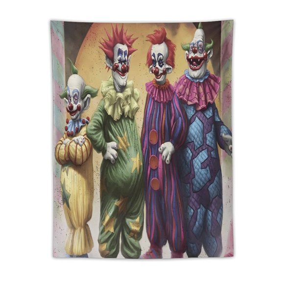 Killer Klowns from Outer Space Clown Tapestry Wall Hanging, Wall Tapestry for Bedroom Aesthetic, Living Room Decor for Adults, Teens and Kids 30"x40"