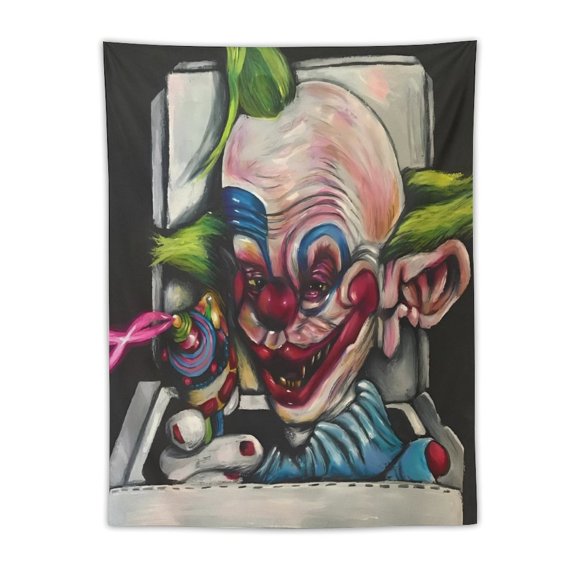 Killer Klowns from Outer Space Clown Tapestry Wall Hanging, Wall Tapestry for Bedroom Aesthetic, Living Room Decor for Adults, Teens and Kids 30"x40"