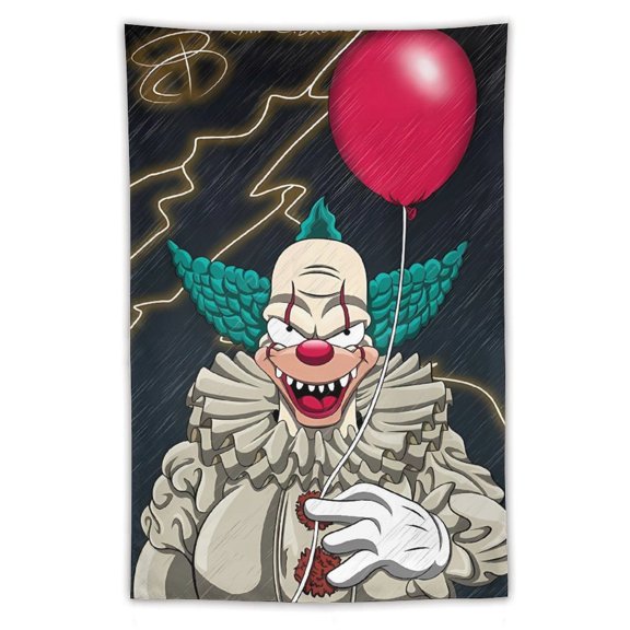Killer Klowns from Outer Space Clown Tapestry Wall Hanging, Wall Tapestry for Bedroom Aesthetic, Living Room Decor for Adults, Teens and Kids 40"x60"