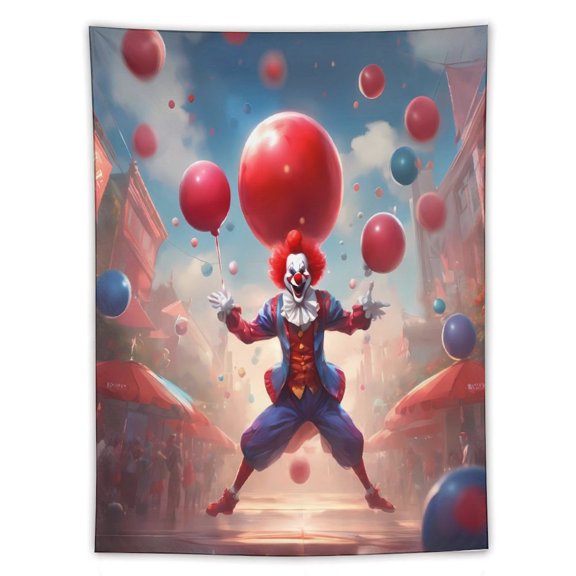 Killer Klowns from Outer Space Clown Tapestry Wall Hanging, Wall Tapestry for Bedroom Aesthetic, Living Room Decor for Adults, Teens and Kids 60"x80"
