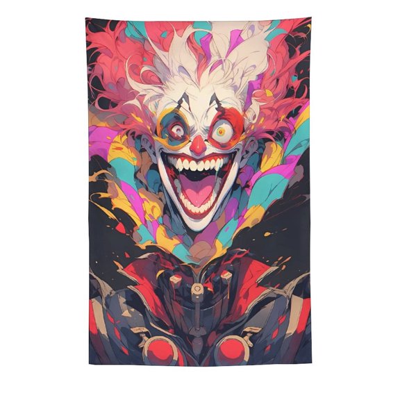 Killer Klowns from Outer Space Clown Tapestry Wall Hanging, Wall Tapestry for Bedroom Aesthetic, Living Room Decor for Adults, Teens and Kids 60"x90"
