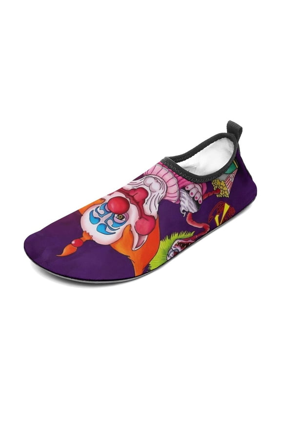 Killer Klowns from Outer Space Clown Water Shoes Beach Swim Barefoot Quick Dry Aqua Socks, Non-Slip Sporty Water Shoes for Men Women 11/12women,9/10men