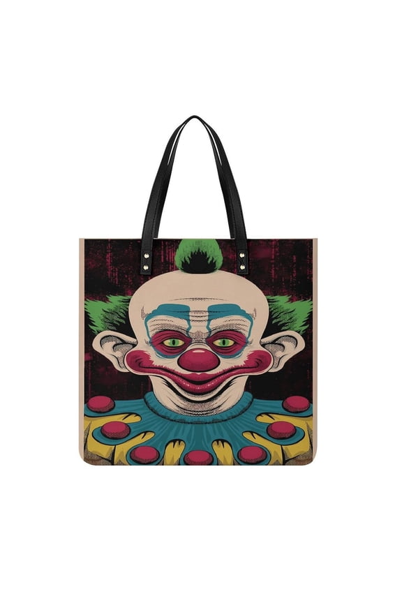 Killer Klowns from Outer Space Clown Handbags PU Leather Purses And Handbags For Girl Ladies Handle Shoulder Satchel Bag with Top Magnetic Snap Closure 39x39cm