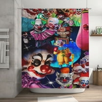 Killer Klowns from Outer Space Shower Curtain, Waterproof Washable Decorative Shower Curtain for Bathroom Bathtub, Bath Accessories Decor Set with 12 Hooks 72x72Inch Plastic