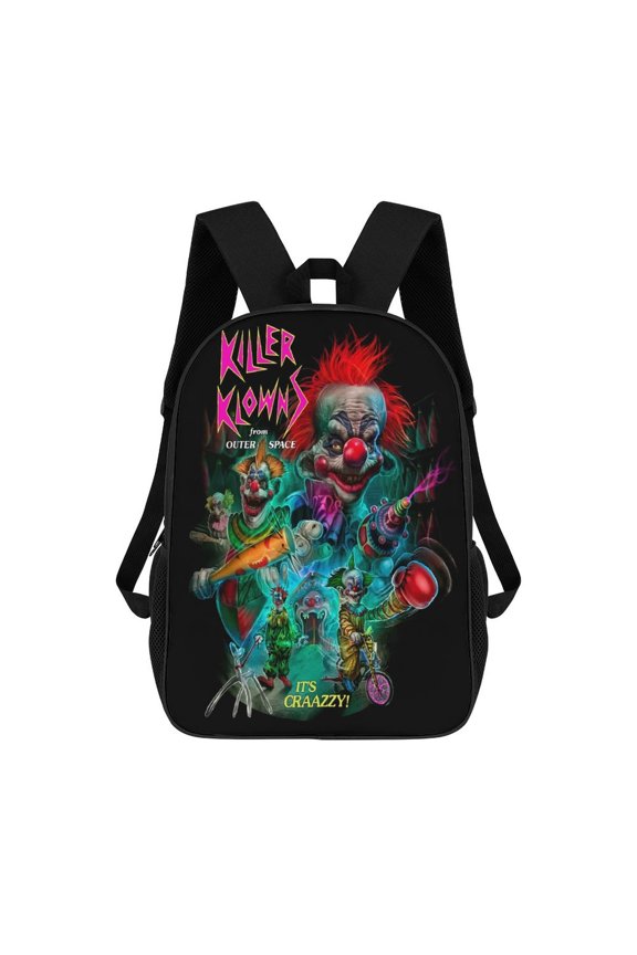 Killer Klowns from Outer Space Backpack Large Capacity 17 Inch Laptop Bag Lightweight Daypack Bookbag for School College Travel Hiking Work