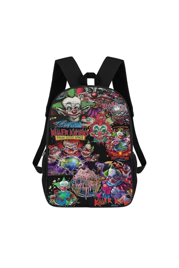Killer Klowns from Outer Space Backpack Large Capacity 17 Inch Laptop Bag Lightweight Daypack Bookbag for School College Travel Hiking Work