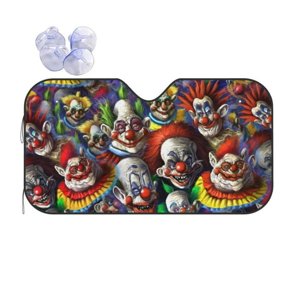 Killer Klowns from Outer Space Car Sunshade Automotive Front Window Visor Keep Your Vehicle Cool Fits Most Windshields