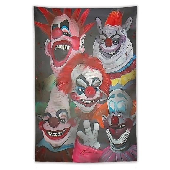 Killer Klowns from Outer Space Clown Tapestry Wall Hanging, Elegant Wall Hanging Tapestries Wall Art for Bedroom Decor, Outdoor, Parties 40"x60"