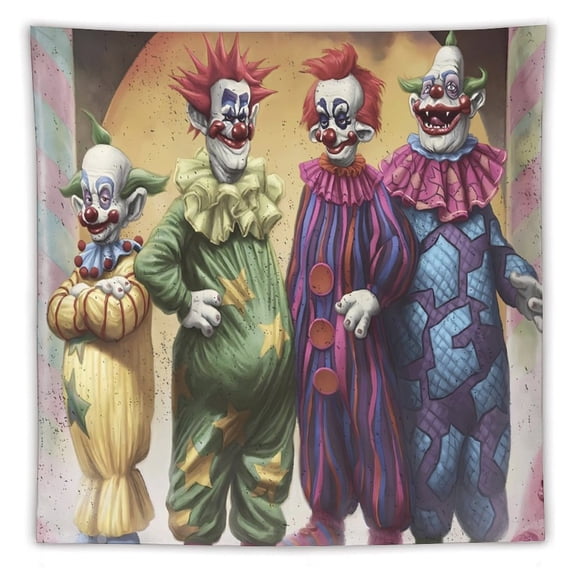 Killer Klowns from Outer Space Clown Tapestry Wall Hanging, Elegant Wall Hanging Tapestries Wall Art for Bedroom Decor, Outdoor, Parties 60"x60"