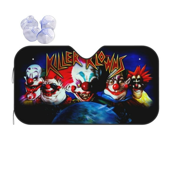 Killer Klowns from Outer Space Movie Car Sunshade Automotive Front Window Visor Keep Your Vehicle Cool Fits Most Windshields