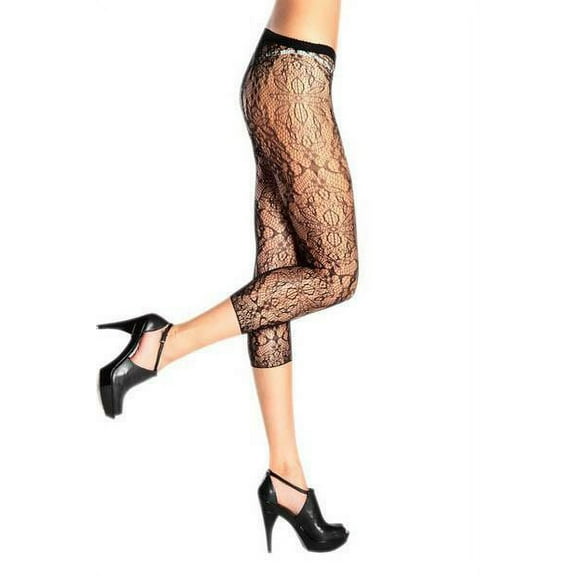 Killer Legs 828DY609N Olivas Garden of FLowers Fishnet Capri Footless Tights
