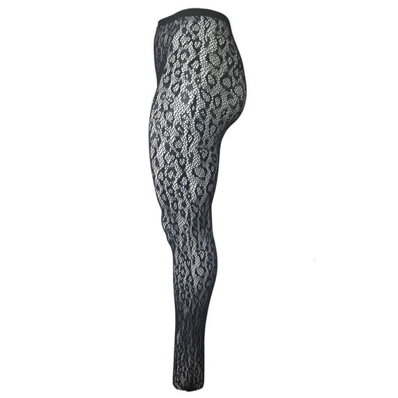 Killer Legs Plus Size Fishnet Pantyhose Wild Leopard 168YD023Q Animal Wildcat Black Queen Yelete
