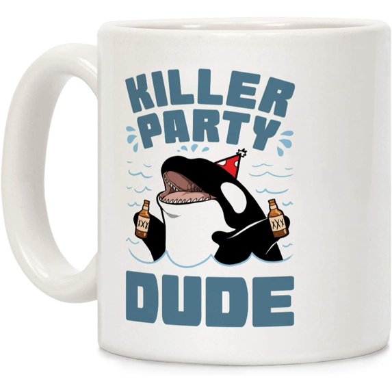 Killer Party Dude White 11 Ounce Ceramic Coffee Mug