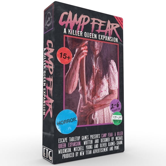Killer Queen: Camp Fear Expansion - Fast-Paced Retro Horror Party Card Game, New Killers & Weapons, Can You Survive The Summer, Ages 15+, 2-7 Players