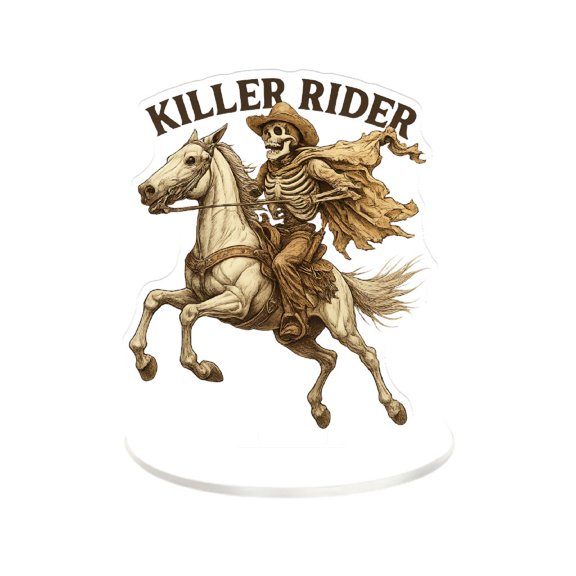 Killer Rider Skeleton Cowboy Sticker Durable Waterproof Decal for Laptops, Cars, Motorcycles, Helmets, and More, Easy to Apply