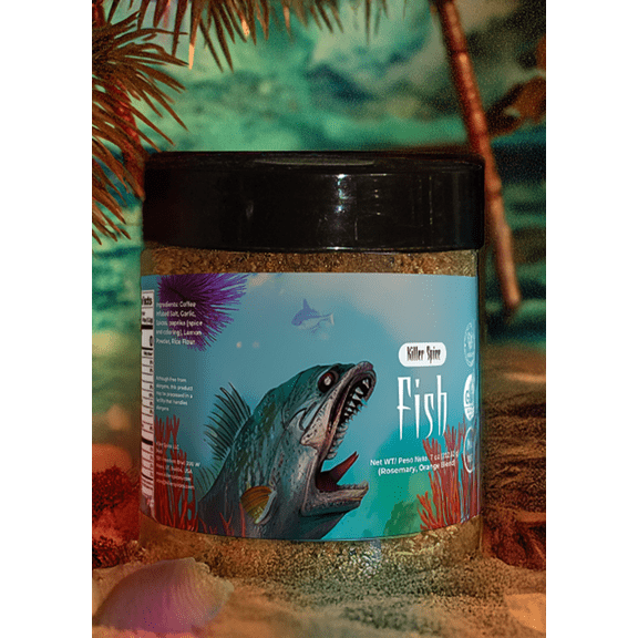 Killer Fish Rosemary Citrus Coffee Rub, Seafood Seasoning, 7 oz