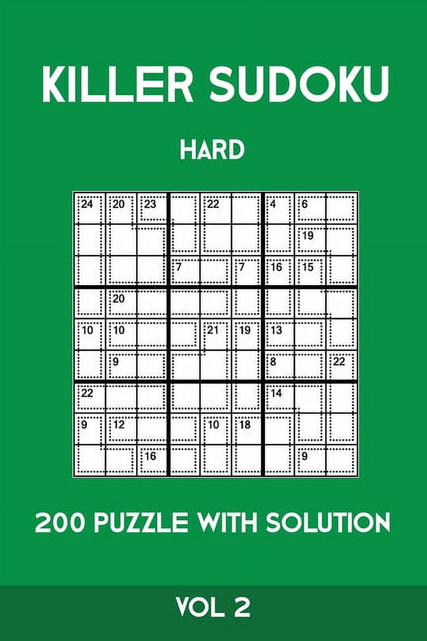 Killer Sudoku Puzzle Book for Adults: 200 Hard to Very Hard Puzzles 9x9  (Volume2) (Paperback)