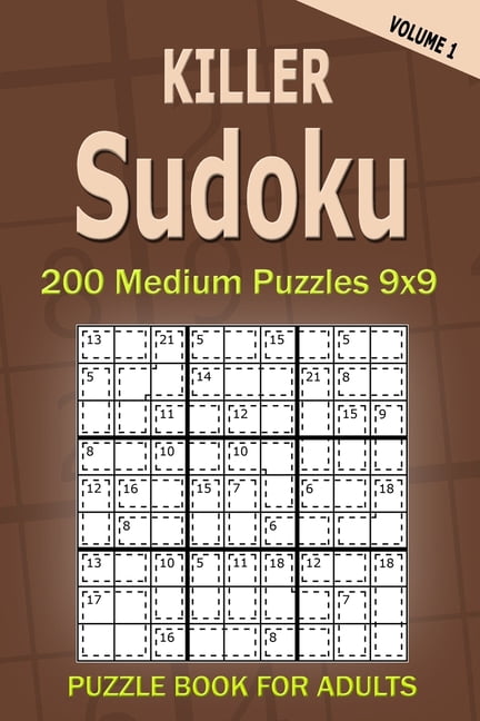 Killer Sudoku Puzzle Book for Adults: 200 Medium Puzzles 9x9 (Volume 1), (Paperback)