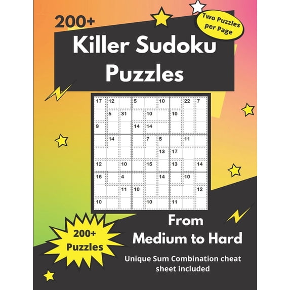 Killer Sudoku Puzzles from Medium to Hard: 200+ Sum Sudoku puzzles for adults