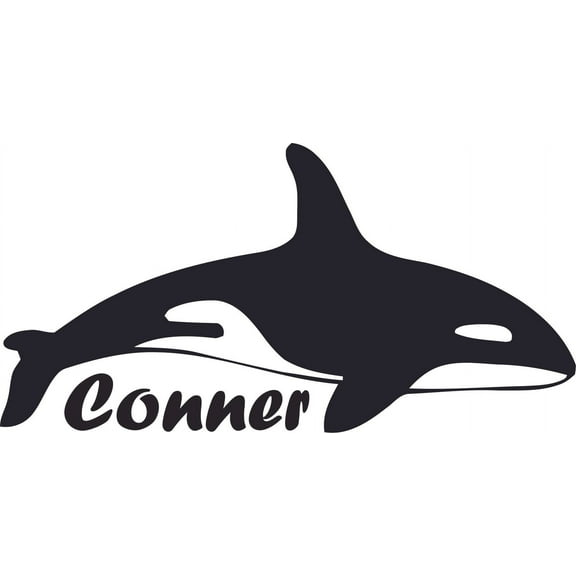 Killer Toothed Whale Orcinus Orca Customized Wall Decal - Custom Vinyl Wall Art - Personalized Name - Baby Girls Boys Kids Bedroom Wall Decal Room Decor Wall Stickers Decoration Size (20x40 inch)