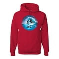 thumbnail image 1 of Killer Whale Circle Underwater Blue Sperm Whales Fashion Graphic Hoodie Sweatshirt, Red, 2XL, 1 of 1