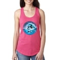 thumbnail image 1 of Killer Whale Circle Underwater Blue Sperm Whales Fashion Ladies Racerback Tank Top, Hot Pink, Medium, 1 of 1