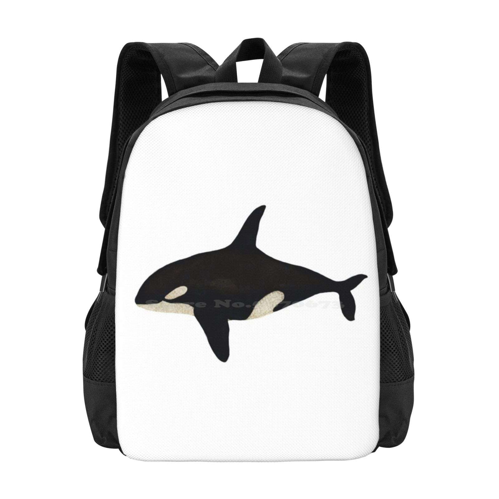 Killer Whale Fashion Pattern Design Travel Laptop School Backpack Bag Killer Whale Orca Ocean Mamals Black And White Walmart