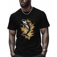 thumbnail image 1 of Killer Whale Men's T Shirts Flame Ocean T-Shirt for Men Cartoon Crew Neck Tees Cotton Tops, Black, S, 1 of 7