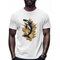 thumbnail image 1 of Killer Whale Men's T Shirts Flame Ocean T-Shirt for Men Cartoon Crew Neck Tees Cotton Tops, White, 2XL, 1 of 7