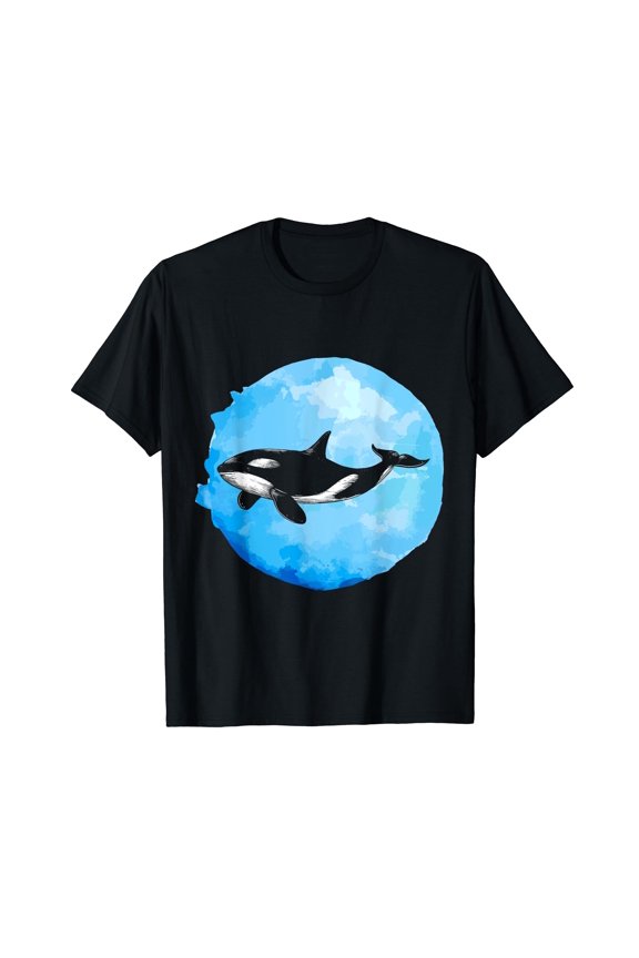 Killer Whale Ocean Animal Lover Orca T-Shirt Black Tee