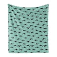 thumbnail image 1 of Killer Whale Soft Flannel Fleece Throw Blanket, Swimming Fish Marine Ocean Wildlife Tropic Sea Illustration, Cozy Plush for Indoor and Outdoor Use, 50" x 70", Turquoise Charcoal Grey, by Ambesonne, 1 of 5