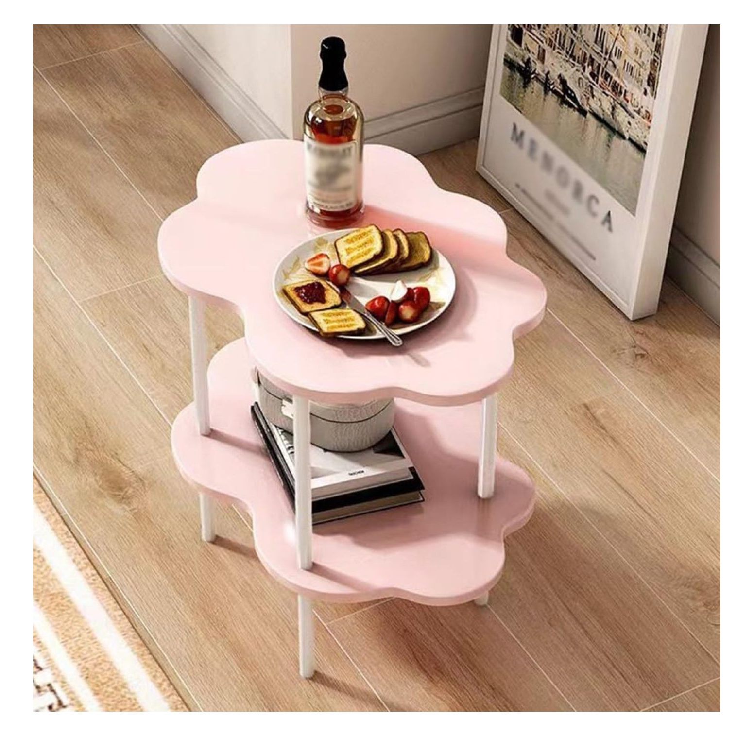 Killeryuki 2Tier Side Table End Table with , Nightstand with Metal