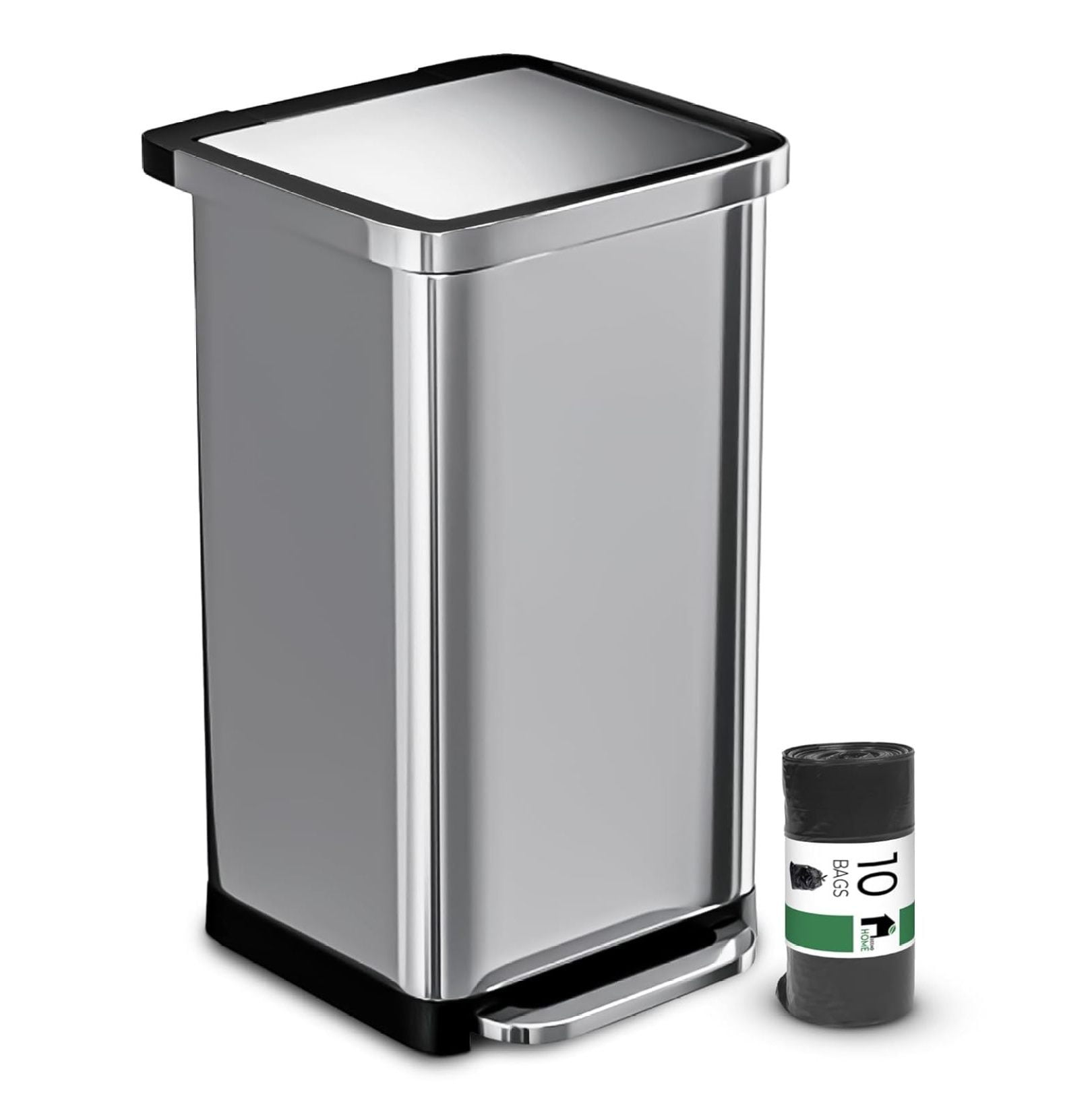 Killeryuki 20 Gallon Stainless Steel Large Kitchen Trash Can with Foot