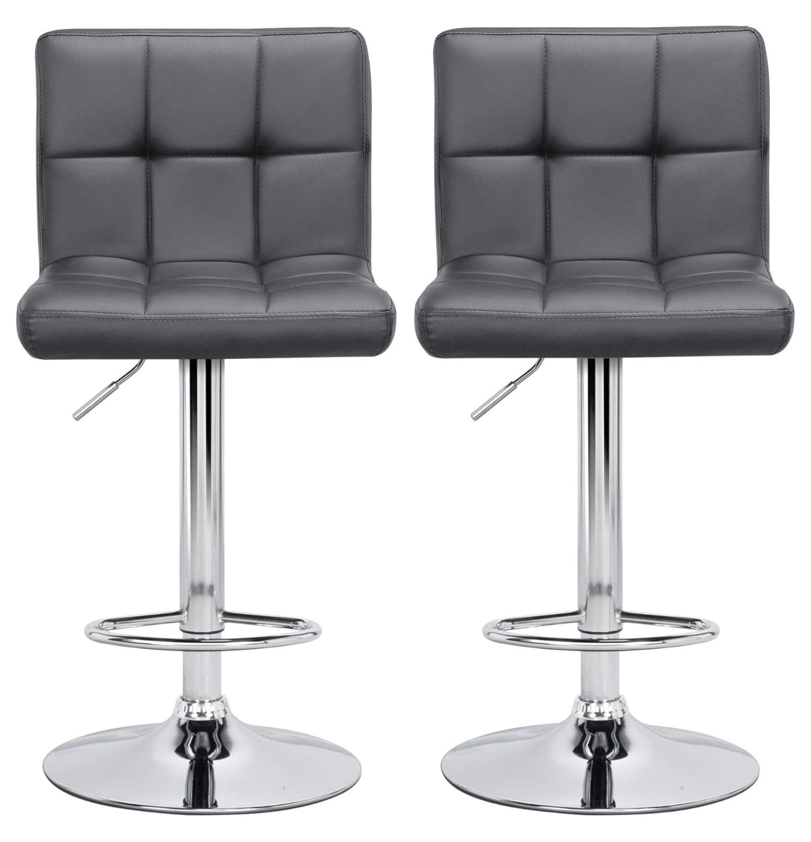 LACOO 33" - 44" Bar Height Adjustable Swivel Barstool - Gray
