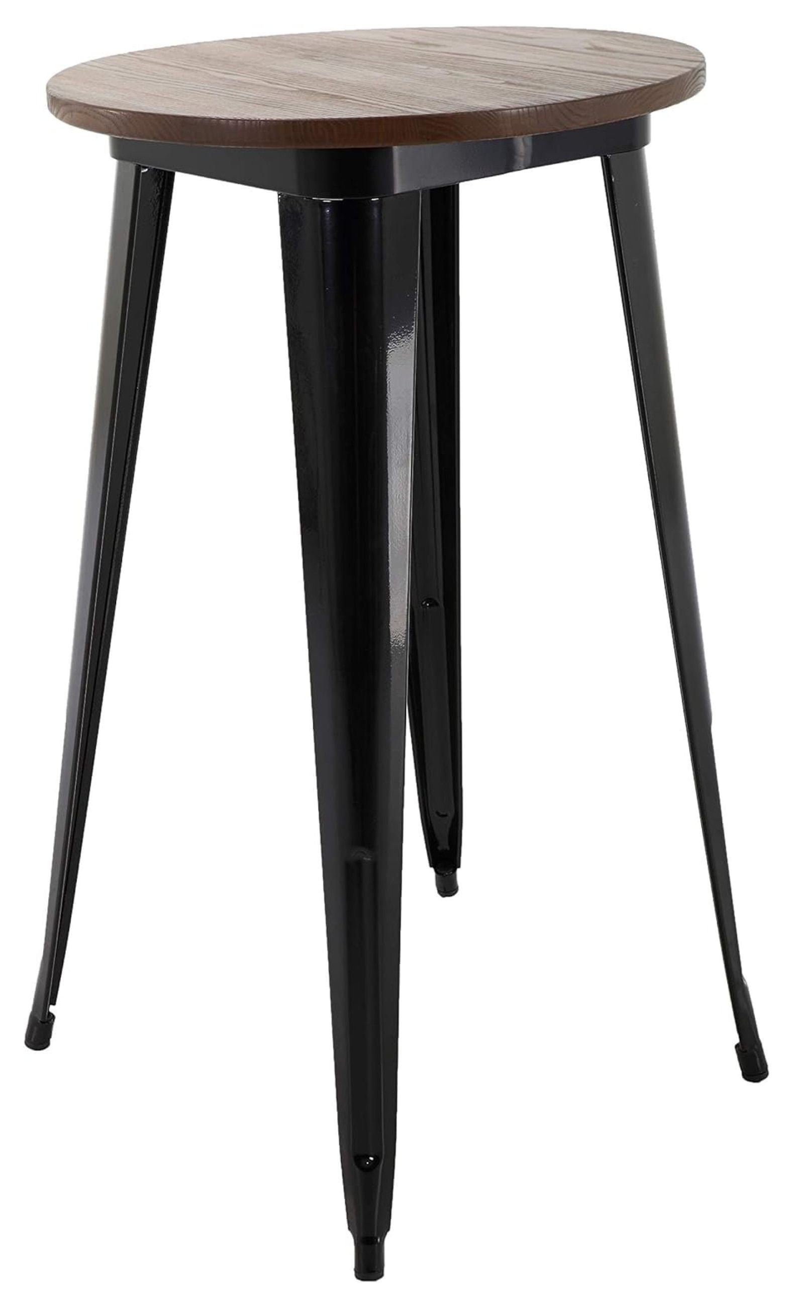 Industrial Round Bar Height Table with Reclaimed Wood Top