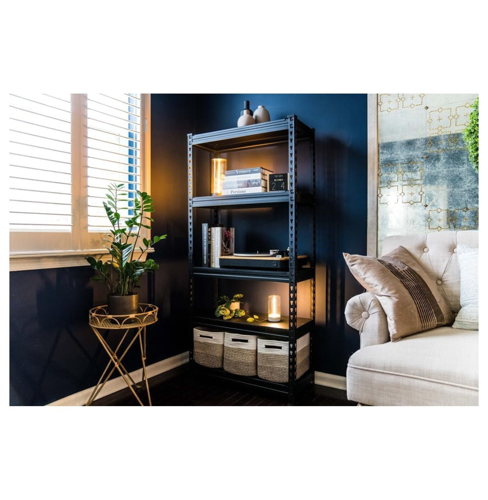 Killeryuki 5 Tier Adjustable Steel Powder Coated Rack Storage Shelving ...