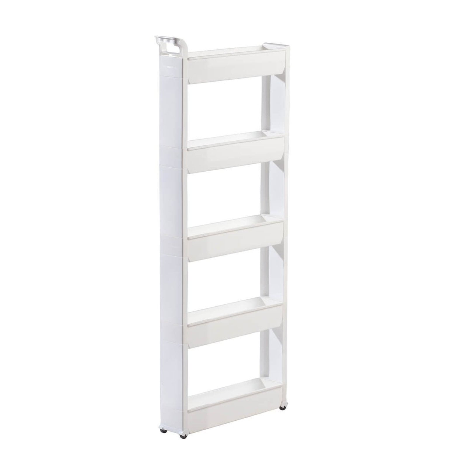 White 5-Tier Slim Rolling Storage Cart
