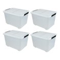 Killeryuki 50 Quart Clear Storage Bin, Large Plastic Stackable Box with