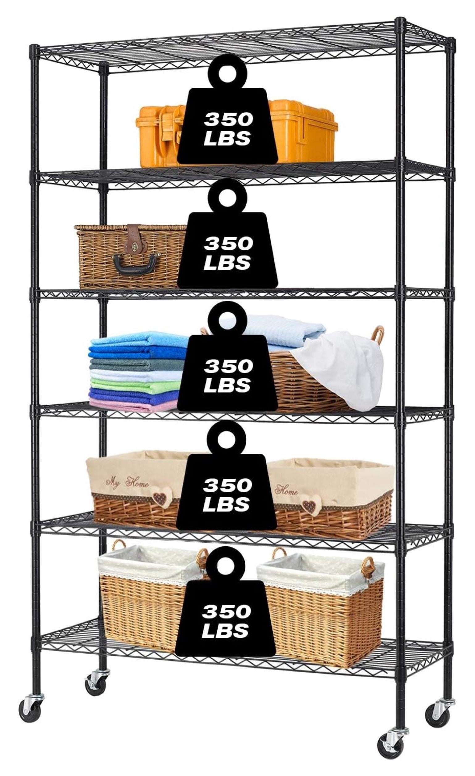 Killeryuki 6-Tier Storage Shelf Heavy Duty Wire Shelving Unit 82