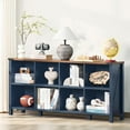 thumbnail image 1 of Killeryuki 8 Cube Book Shelf, Farmhouse Wood Long Storage Organizer Bookcase,62"Horizontal Navy Blue Console Closet Bookshelf, Hallway TV Stand for Entryway, Display Cabinet Book Case for Living Room, 1 of 9