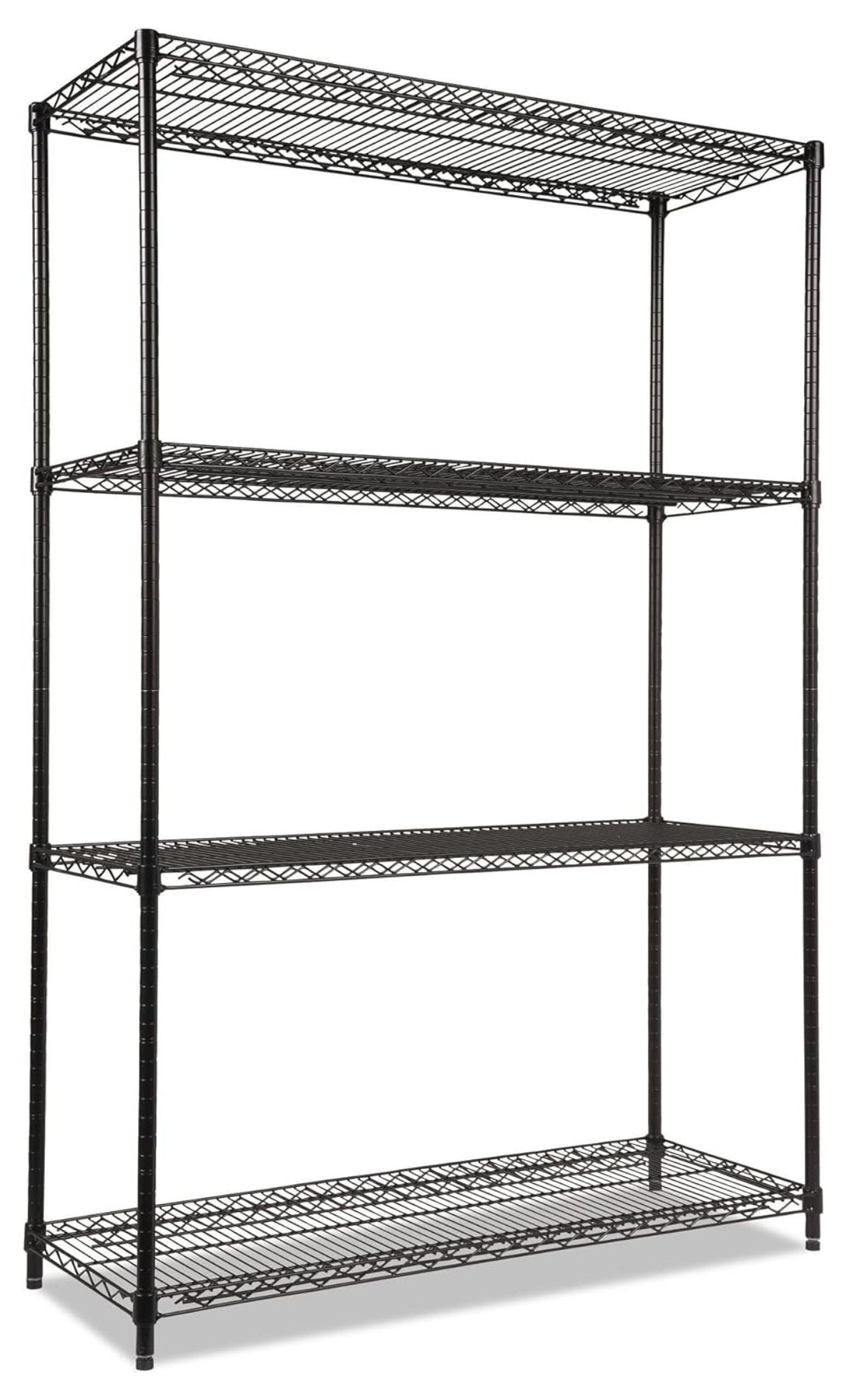 Black 48'' Industrial Metal Wire Shelving Unit