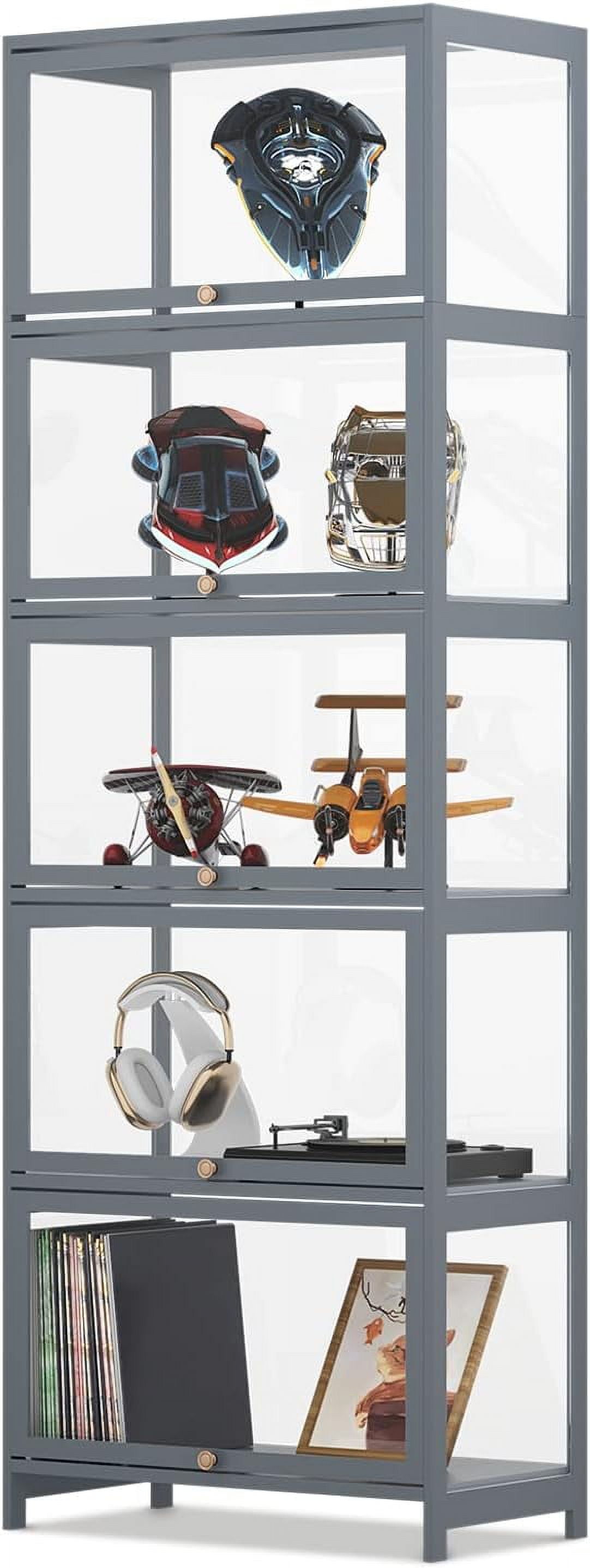 Killeryuki Acrylic Display Cabinet with Door, Free Standing Clear ...