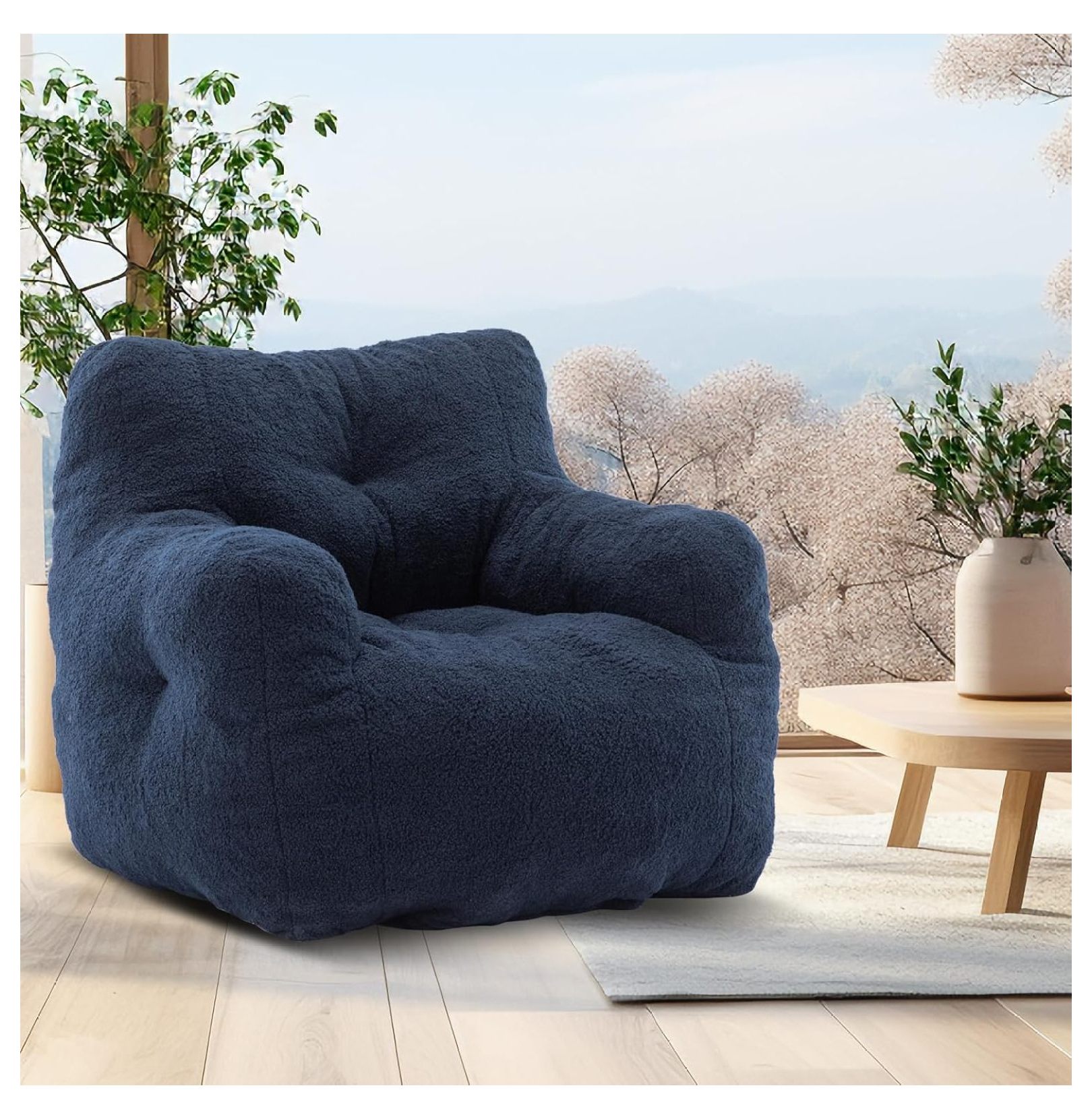 Killeryuki Bean Bag Chair with Armrests, Bean Bag Sofa with High